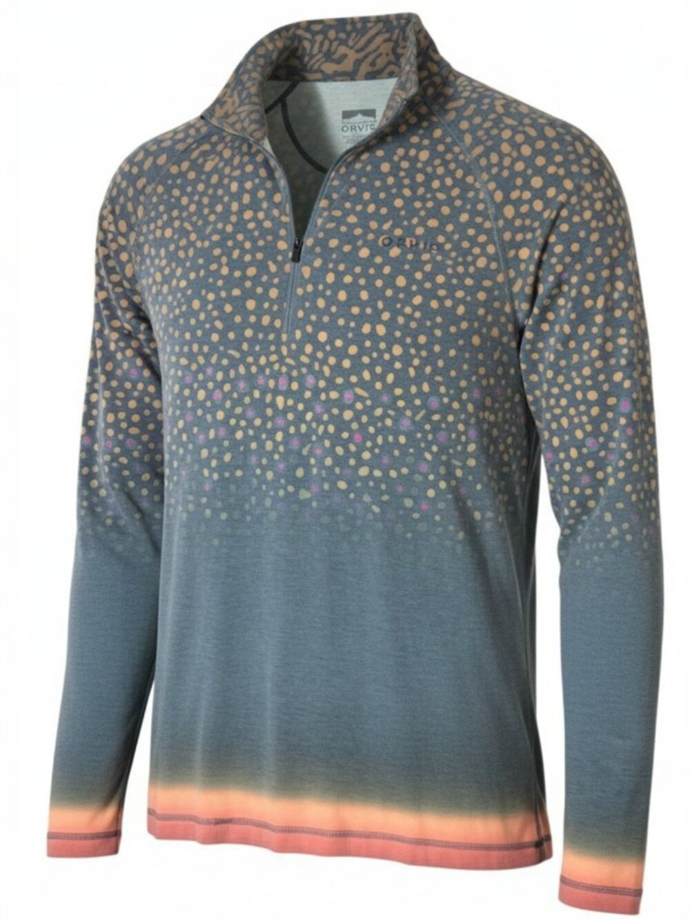 Orvis Drivast Men’s Medium Printed 1/4 Zip Pullover Long Sleeves Brook Trout